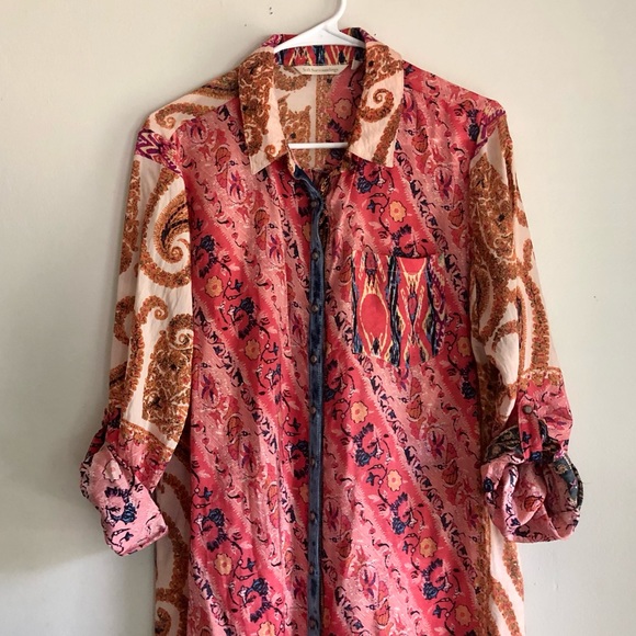 Soft Surroundings Patterned Button Up Tunic/Dress - Picture 3 of 10